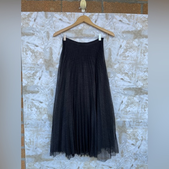 Anine Bing Pleated Tulle Skirt size XS black metallic - Picture 2 of 10